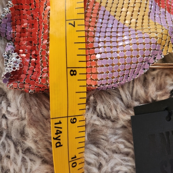 Anna Sui Free People Sunburst Chainmail Purse Multicolored Gold Hardware - Picture 10 of 11